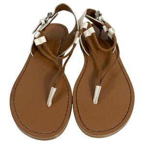 COACH Clarkson Leather Strappy Sandals w/ Silver Hang Tag Charm SZ 5B NWOB